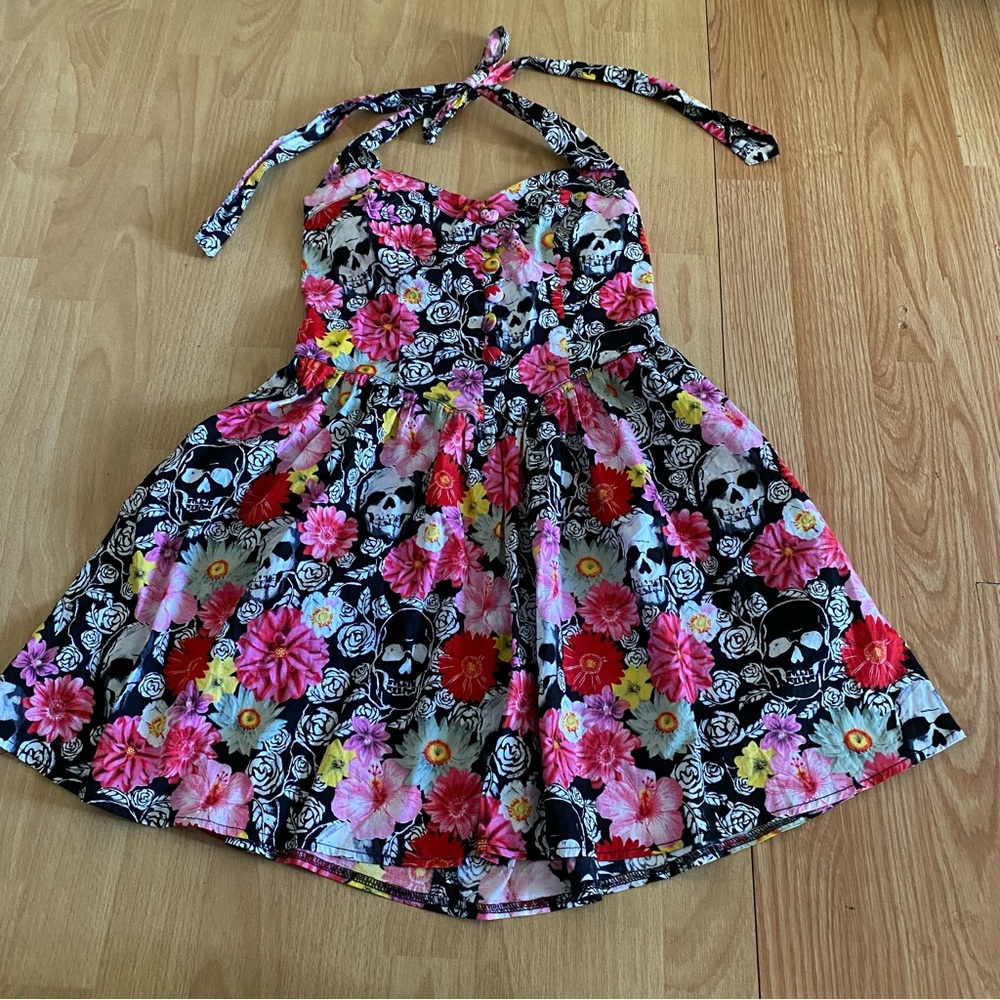 Hell Bunny Pink Pleated Tie Front Sundress